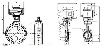 電動襯膠蝶閥結(jié)構(gòu)圖